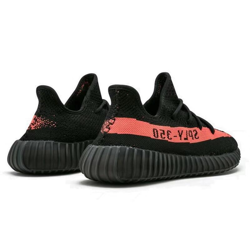 Adidas Yeezy 350 Core Black/Red Youth Casual Shoes