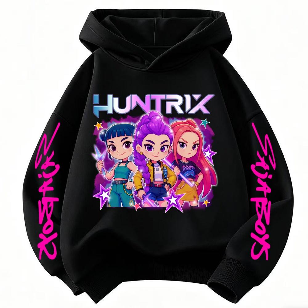 Niedliches Mädchen Kapuzensweatshirt Warm Rumi KPop Dämonenjäger Cartoon Kinder Mode warm Lässige Oberteile Lässige Baumwollkleidung