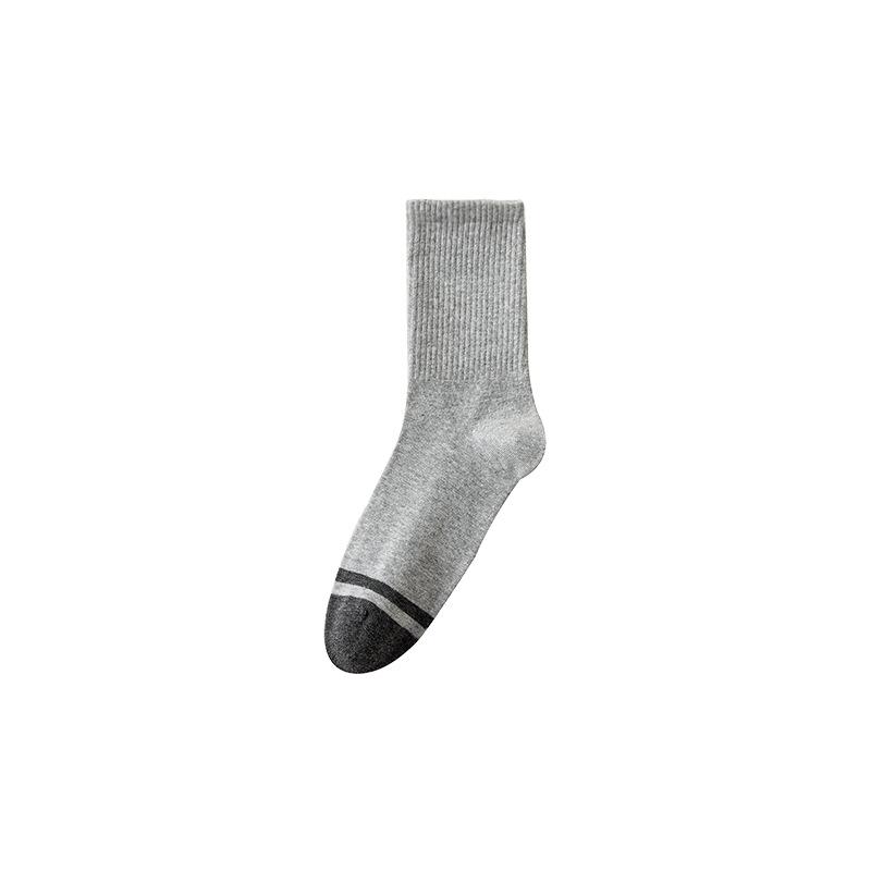 Autumn Socks, Pure Cotton Men's Mid-length Socks, Cotton Socks, Sweat-absorbing and Breathable, Black Sweat-absorbing and Breathable Business Socks