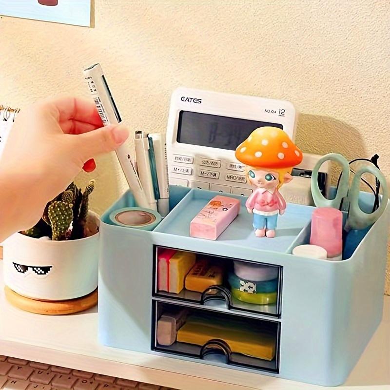 1ks Dvoubarevný Kreativní Víceúčelový Úložný Box na Psací Potřeby, Stolní Držák pro Kancelářské Úložiště