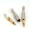 Audio Adapter 6.35mm 6.5mm gold plated metal male jack Plug mono stereo Solder 2pole 3pole Connector Soldering