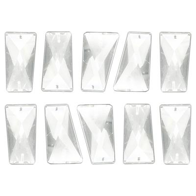 Moderno La Terre Chandelier Glass Beads, Square Crystal, Repair, DIY, Handmade, Double-Hole, Accessories, Decoration, 36mm Wide, 85-385-CB, 10 Pieces