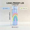 1PC Soft Pastel Rainbow Sky Print 750ml Color Plastic Sports Water Bottle Leakproof Flip Straw Lid Suitable for Sports Office Home Use