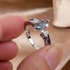 European and American Fashion Trend Exquisite Rainbow Oval Zircon Ring for Women, Suitable for Gift Giving, Daily Wear