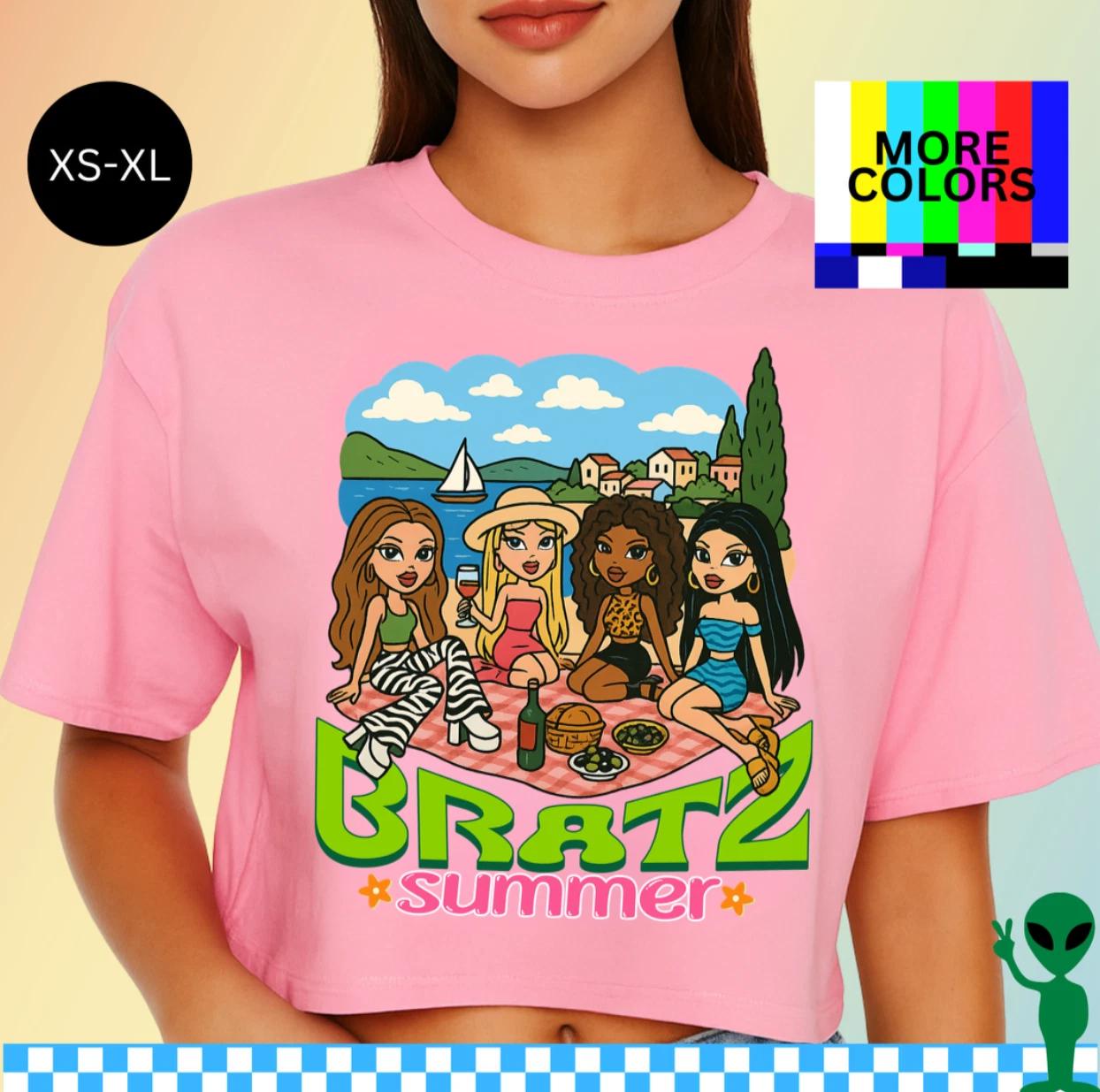 Brat Summer Women s Crop Top XS-XL Short-Sleeve S