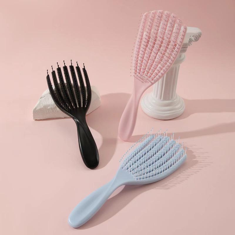 Shell Hollow Out Anti-Static Comb: Fluffy Styling, Massage, Wet & Dry Use for Women.