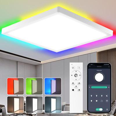 Kısılabilir Led Tavan Lambaları Modern Panel Işıkları Arkadan Aydınlatmalı Uzaktan Kumanda 220 V Tavan Lambası Ev Oturma Aydınlatma için