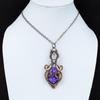 Copper Charoite Pendant Copper Wire Wrapped Gemstone Jewelry Handmade Boho Pendant Antique Copper Pendant Gift For Him Wire Wrapped Pendant