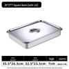 Deepened Stainless Steel Square Basin with Oil Draining Rack & Lid