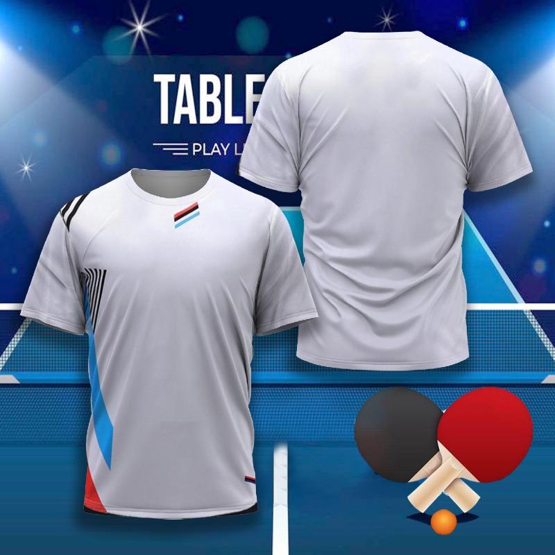 Fashion 3D Table Tennis Jersey Graphic T Shirt for Men Clothing Casual Sports Gym Fitness