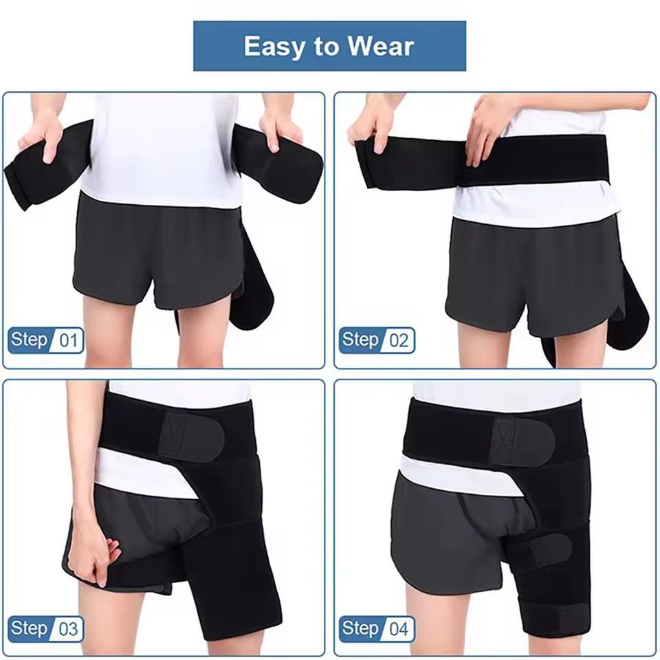 Verstellbare Oberschenkel-Kompressionsbandage Hüft-Leisten-Stützbandage Thermischer Beinschutz Schmerzlindernder Gürtel