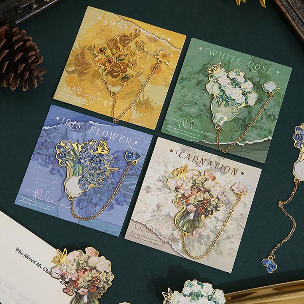 Reading Stationery Reading Book Clip Metal Bookmark Creative Flower Bouquet Bookmark Gift