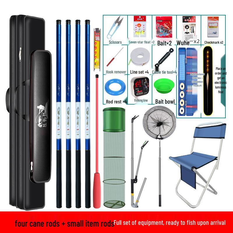 Complete Beginner Fishing Rod & Tackle Set with Ten Sea Fishing Accessories
