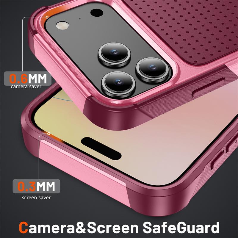 Military Rugged Anti-Drop Protect Phone Case For IPhone Air 17 16 15 14 Plus 13 12 11 Pro Max Air Hole OTT Armor Box Back Cover