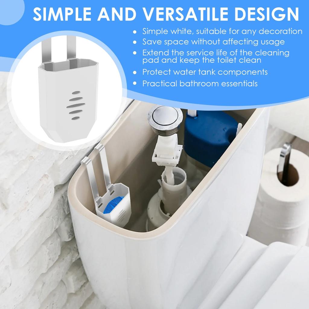2Pcs Toilet Tank Cleaning Tablet Holder Hanging Toilet Tank Bleach Tablet Bracket Tank Caddy Bathroom Cleaning Accessories