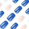 Wearable Blue & White Wave Pattern Press-On Nails