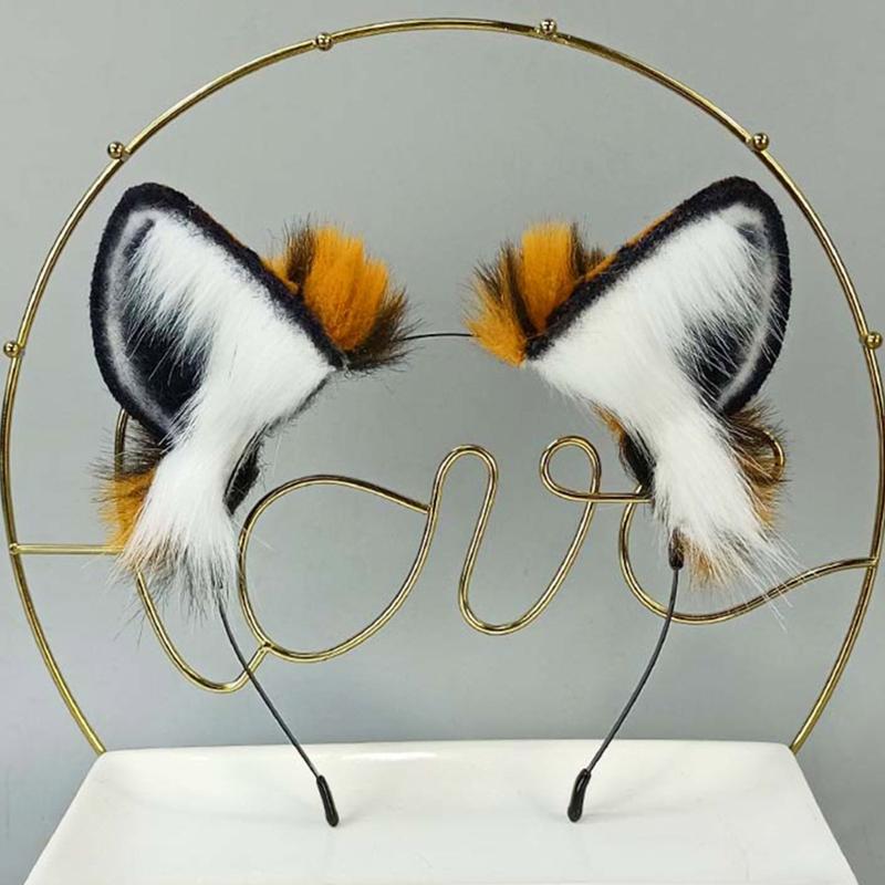 Women Cosplay Headband Belt Fur Animal Tail Furry Tiger Cosplay Party Props Halloween Costume for Carnival Presents