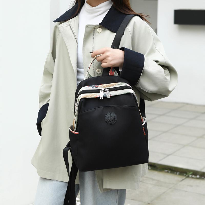 Casual Travel Backpack Lightweight Student Bookbag Urban Minimalist Canvas Bag with Zipper Waterproof Leisure Outdoor Bag
