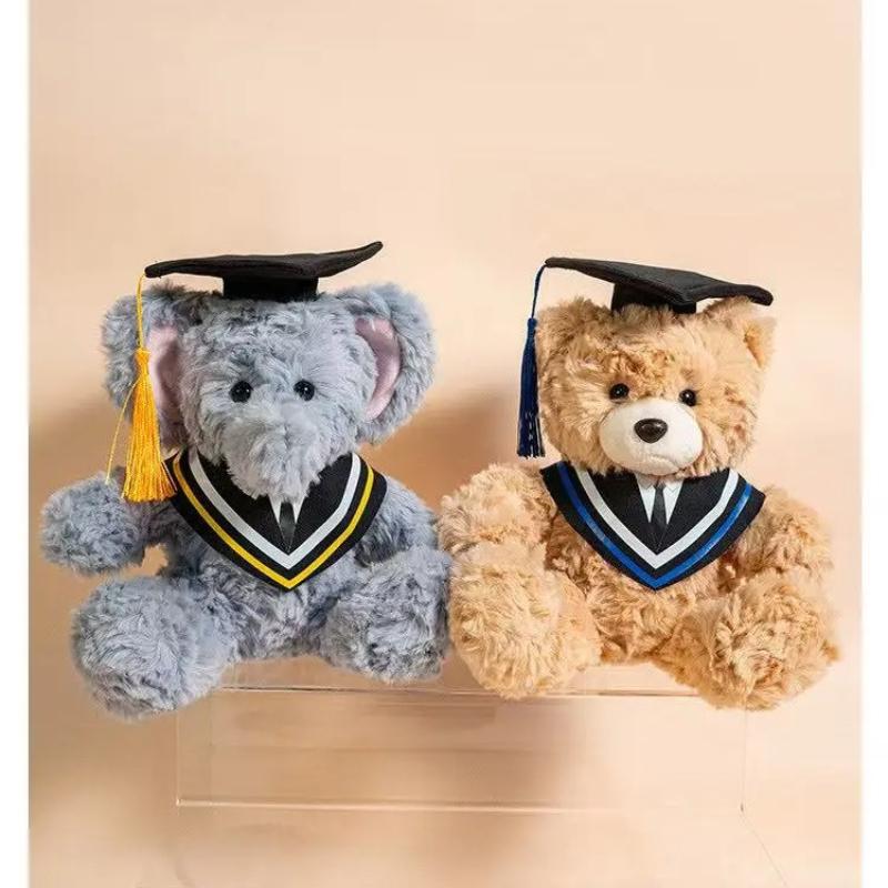 25cm Simulation New Graduation Doctoral Animal Doll Stuffed Plush Toy Cartoon Anime Cute Pillow Gift for Friends Fun Doll