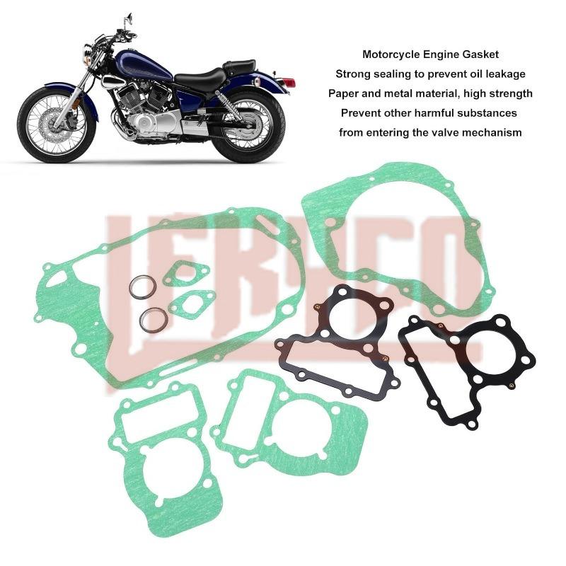 Motorcycle Complete Rebuild Full Cylinder Head Gasket Mat Pad Crankcase Clutch Cover Repair Kit for Yamaha Virago 250 XV250 125