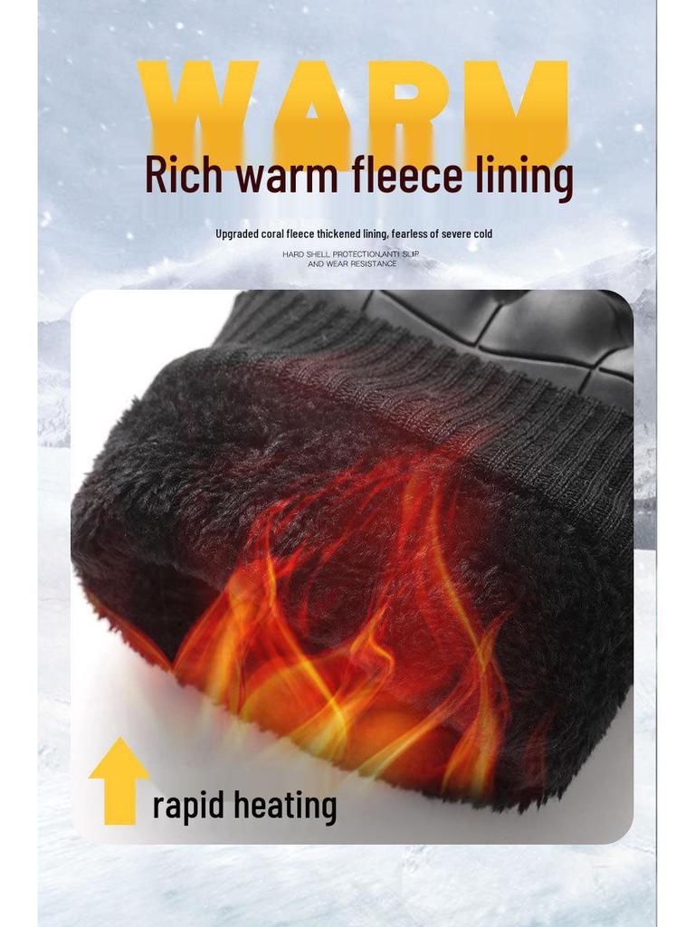 Men's Fleece-Lined Winter Tactical Gloves - Warm, Thick Softshell, Touchscreen Compatible for Outdoor Cycling