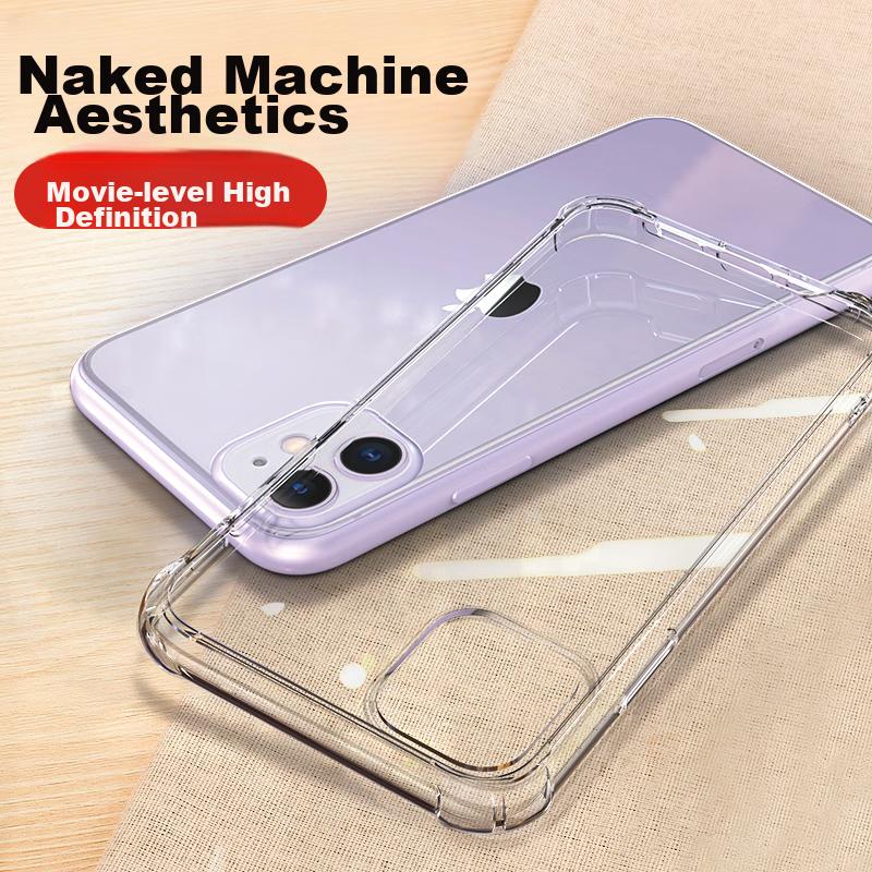 ESCASE IPhone 11 Case, Transparent Shockproof Full Protection Airbag Dual-Layer Anti-Yellowing German Imported Bayer TPU, High Transparency