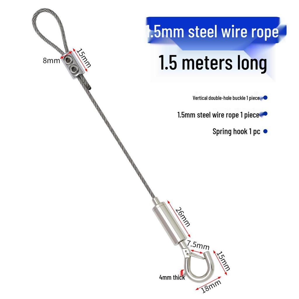Adjustable Steel Wire Rope Hanging Kit with Chandelier Lock and Buckle