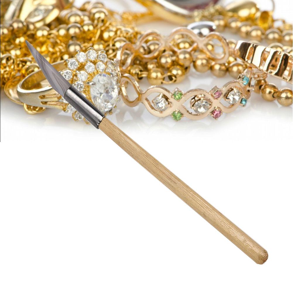 Knife Tipped Wooden Handle Agate Knife Burnishing Polishing Jewelry Tool