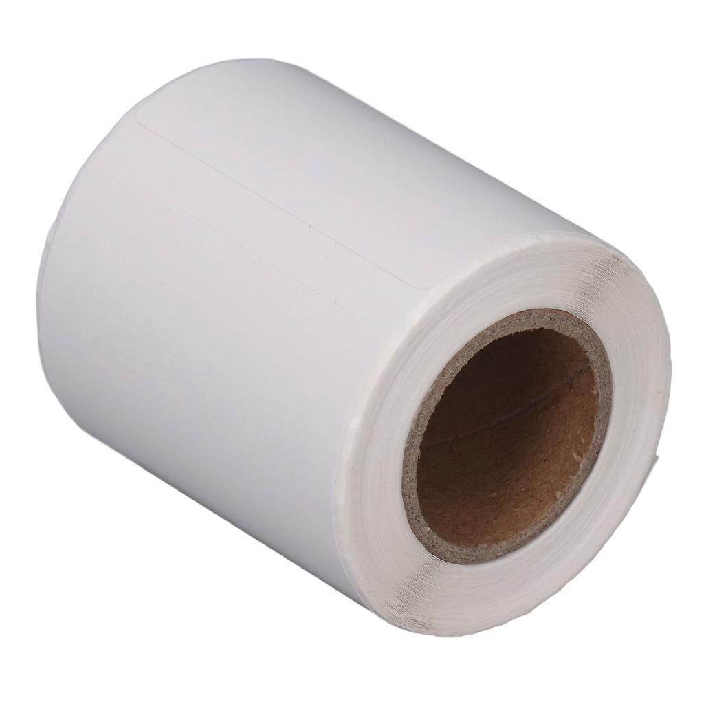 Rotolo di Carta Termica Impermeabile Bianco Carta per Stampa Senza Inchiostro Facile da Scrivere con Adesivo Posteriore 50x80mm 100