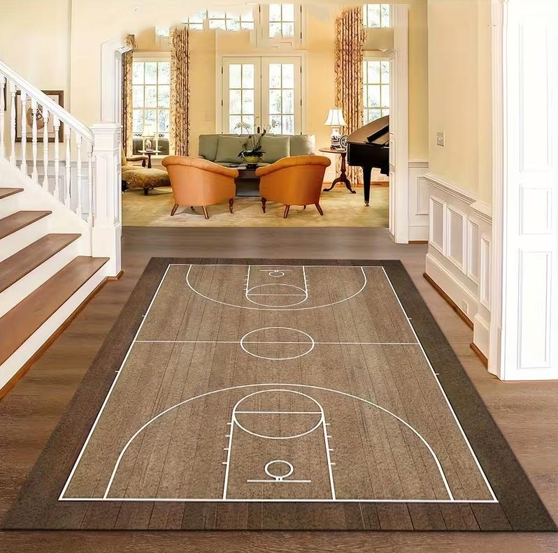 

Basketball Court Carpet Anti Slip Outdoor Mat Basketball Theme Design Terraces Durable Suitable for Rooms Decorative Carpets 40X60cm