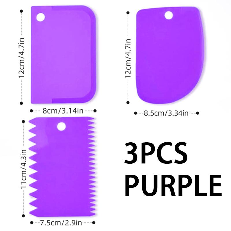 

3 шт., скребок для теста, скребок для торта, более гладкий инструмент, безопасный для пищевых продуктов пластиковый резак для теста для выпечки хлеба, глазурь для тортов, резак для крема