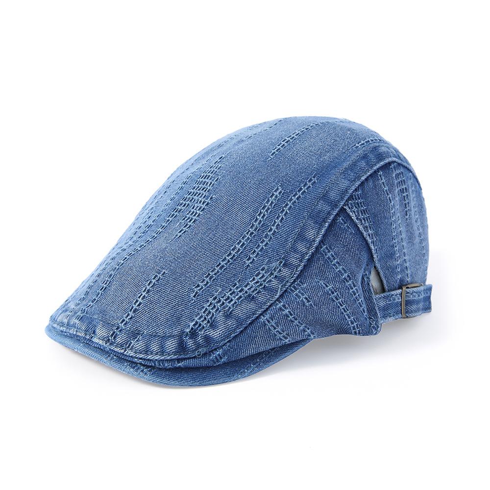 Denim Vintage Beret Men Women Spring Summer Cap British Forward Hat Sun Hat