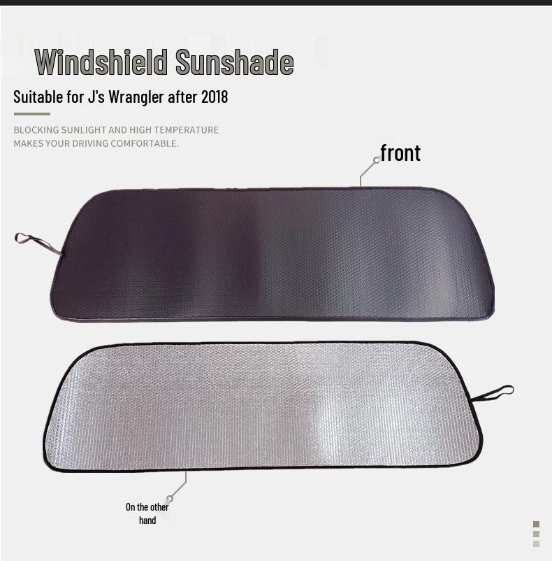 Jeep Wrangler JL/JLU Front Windshield Sunshade with Aluminum Foil Heat Insulation