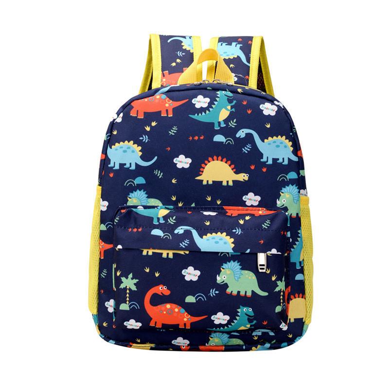 Adorable Cartoon Dinosaur Children's Backpack Soft Nylon Material Perfect For Kids