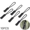 10PCS  Black Plastic Zipper Puller, Durable PVC Zipper Puller, Suitable for Bags, Backpacks, Clothes, Suitcases, Etc
