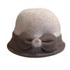New Autumn and Winter Women's Elegant and Versatile Bow Fisherman Hat for Outdoor Travel Warm Basin Hat Fashionable and Stylish