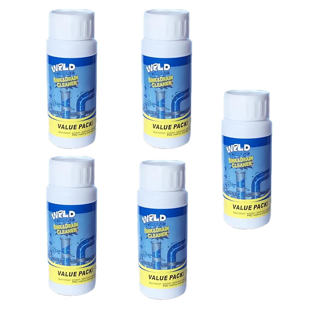 Pack Of 5 110g Drain Cleaner Bottles Powerful Clog Remover For Kitchen Sink Bathroom Toilet Safe Freshener