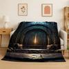 Gothic Magic Gate Door Miracle Flannel Blanket Soft Throw Blanket for Bedroom Living Room Bed Travel Camping Picnic Nap Cover
