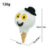 Peluche Giocattolo Clown Spaventoso Gelato Cappello a Cilindro Nero Occhi Girasole Bambola Morbida Imbottita per Collezioni di Feste