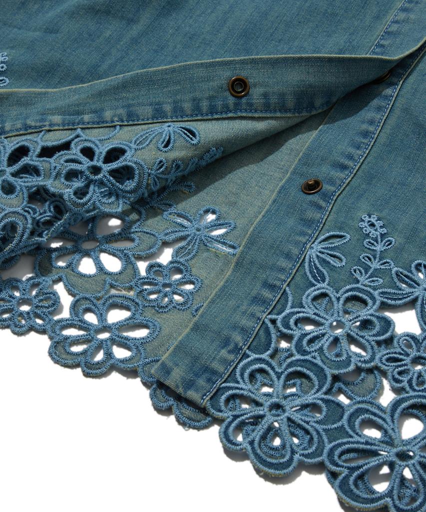 Penfield Laser Cut Embroidery Indigo One-Piece Sky Blue_Fs1Ws07F