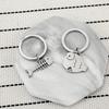Fish Bone Cat Stainless Steel Keychain Cute Cartoon Matching Style Fashion Couple Friend Pendant Practical Bag Decoration
