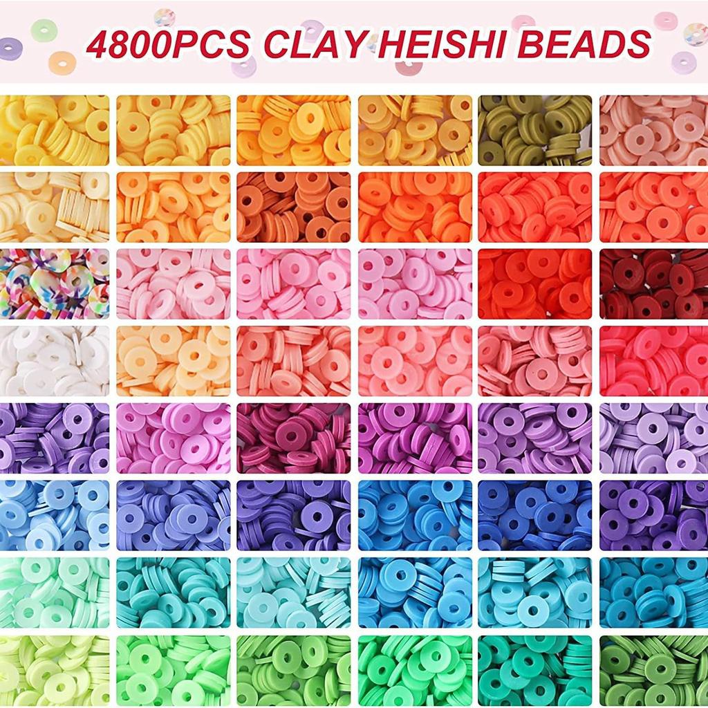 48-Color Polymer Clay Slice Beads Jewelry DIY Kit (7200 Pieces)