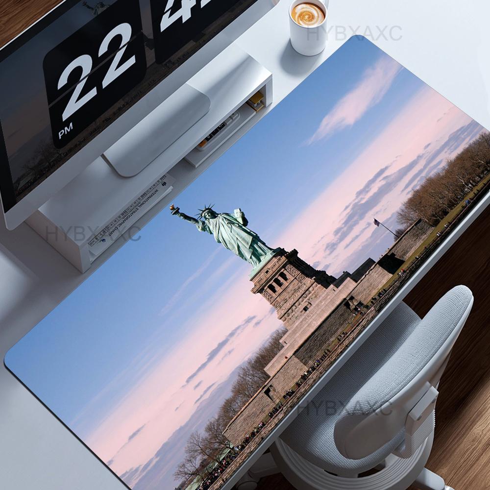 HYBXAXC 80x40 Statue Of Liberty USA Mouse Pad 90x40 Cm Kawaii Desk Mat Comfortable Xxl Pc Gamer Gaming Computer Offices Keyboard