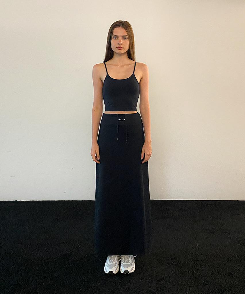 INJIACTIVE Logo Jersey Maxi Skirt Black