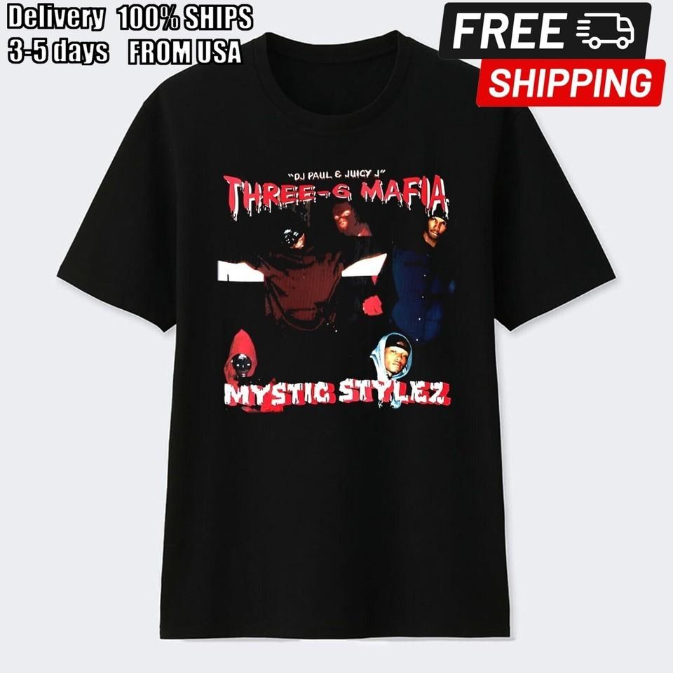 

New Rare Three 6 Mafia Mystic Stylez Album Cotton Black S4XL Shirt THA1094 Unisex T-Shirt XXXL