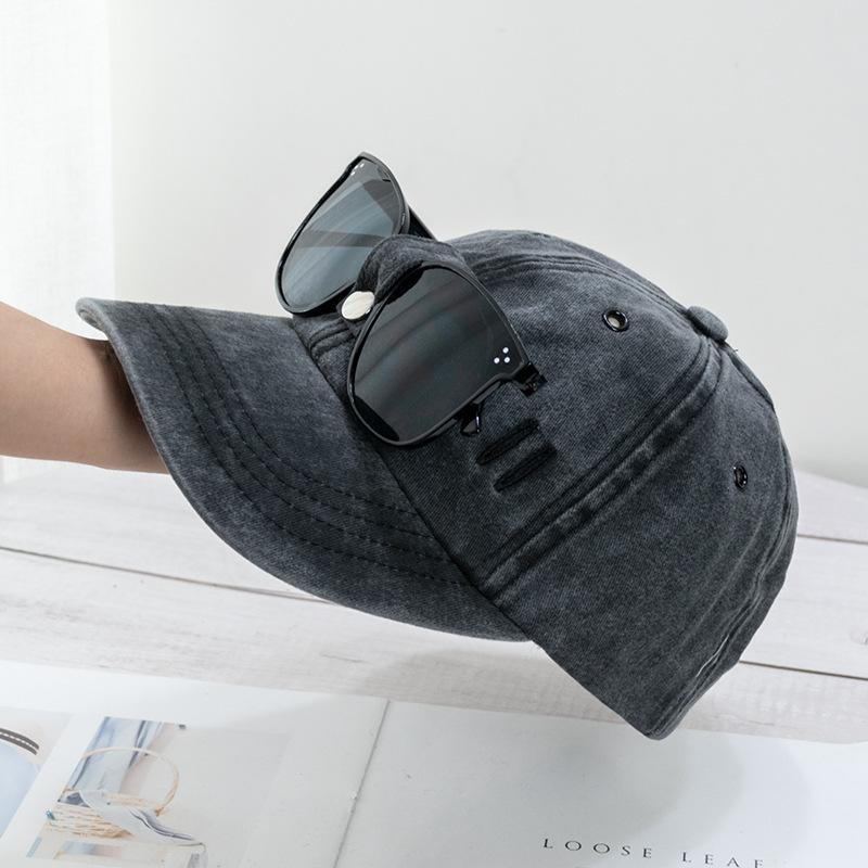 New Cat Ears Sunglasses Baseball Cap Y2K Cotton Washed Pilot Snapback Caps Gorras Women And Men Outdoor Sunshade Sun Hats Unisex