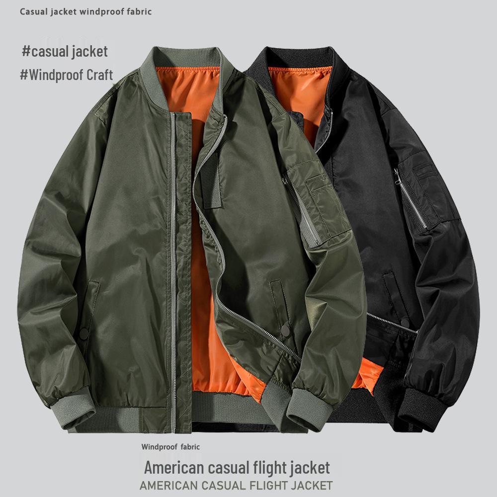 2025 Men's Versatile Sporty Casual Jacket: Spring/Autumn Stand-Up Collar Bomber & Loose Baseball Style