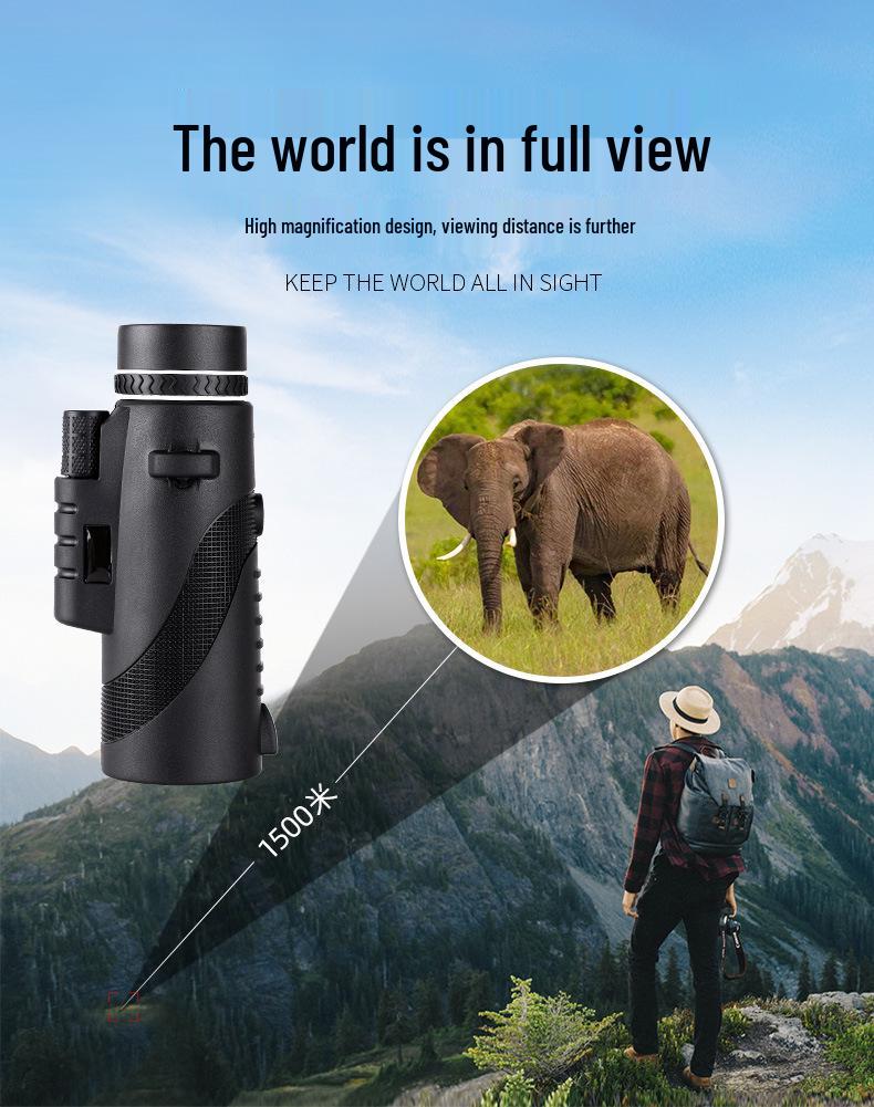 Monokularowy teleskop o wysokiej rozdzielczości 40x60 z noktowizją i możliwością robienia zdjęć