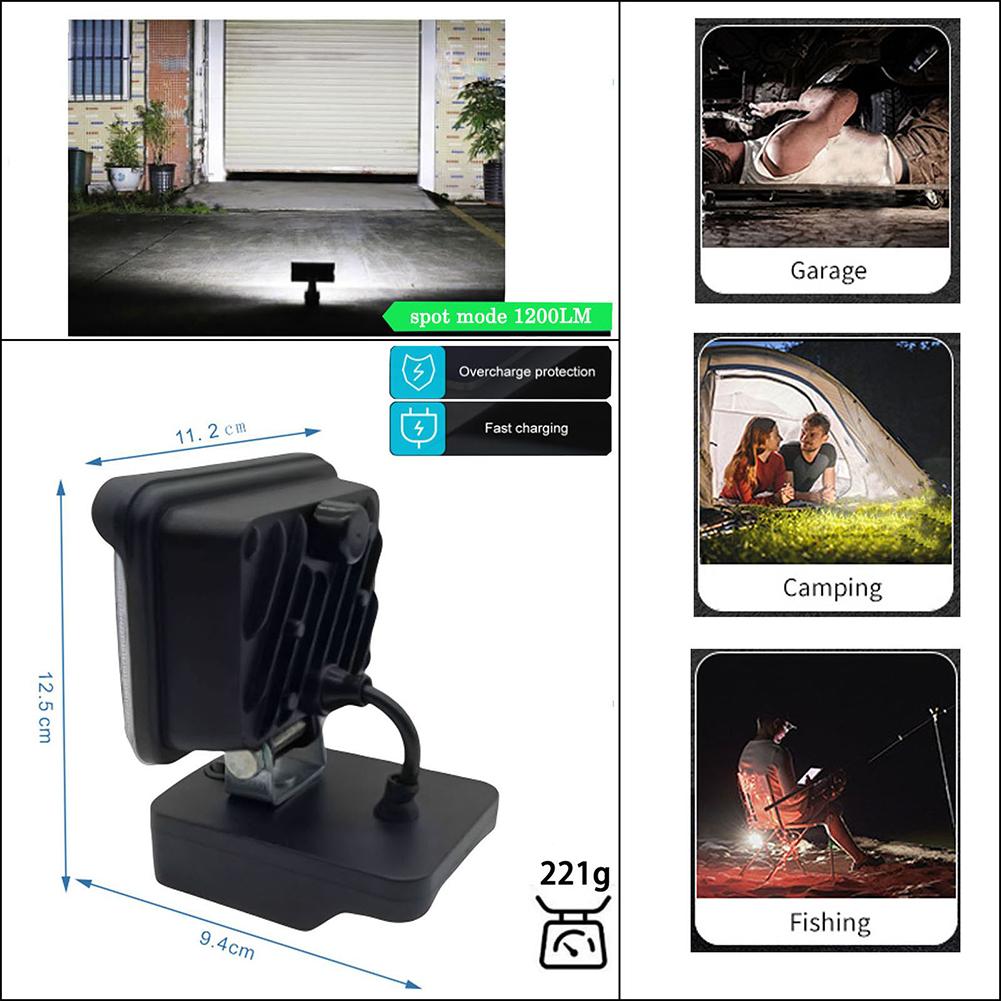 Work Light Compatible PARKSIDE X20V TEAM 20V Lithium Battery Rechargeable Jobsite Light