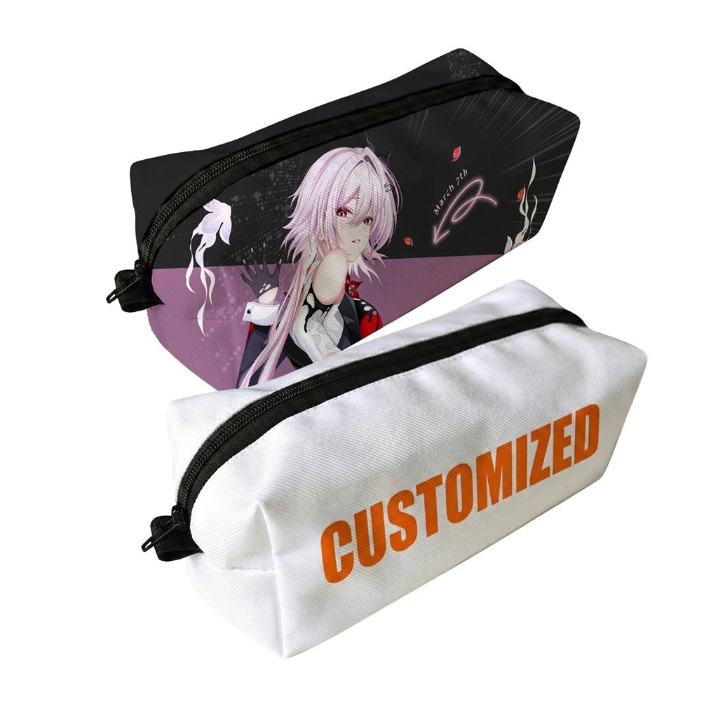 Bulk Custom Zipper Pencil Case Back School Promotional Stationery Pouch High Resolution Printed Nylon Large Capacity Portable
